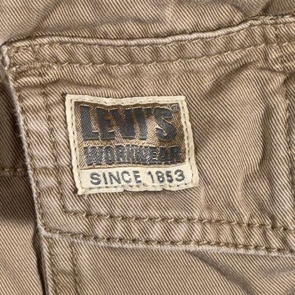 Vintage Levis Cargo Pants Mens 32x32 Brown Loose Straight Baggy Workwear Y2K - Picture 6 of 12